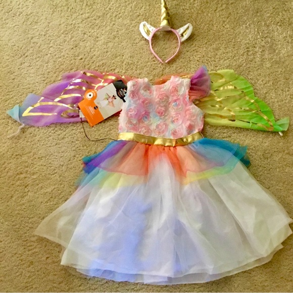 Other - Girls Unicorn Fairy Costume Dress lighted with Headband - Multicolor 4T / 5T